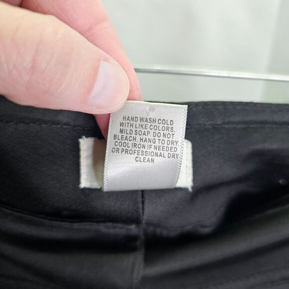 Cache Black Satin Finish Straight Leg Trousers Size 8 - Picture 6 of 8